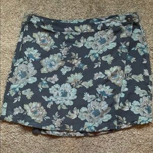 Blue floral wrap skirt x AEO